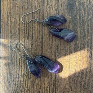 Purple Drop Earrings